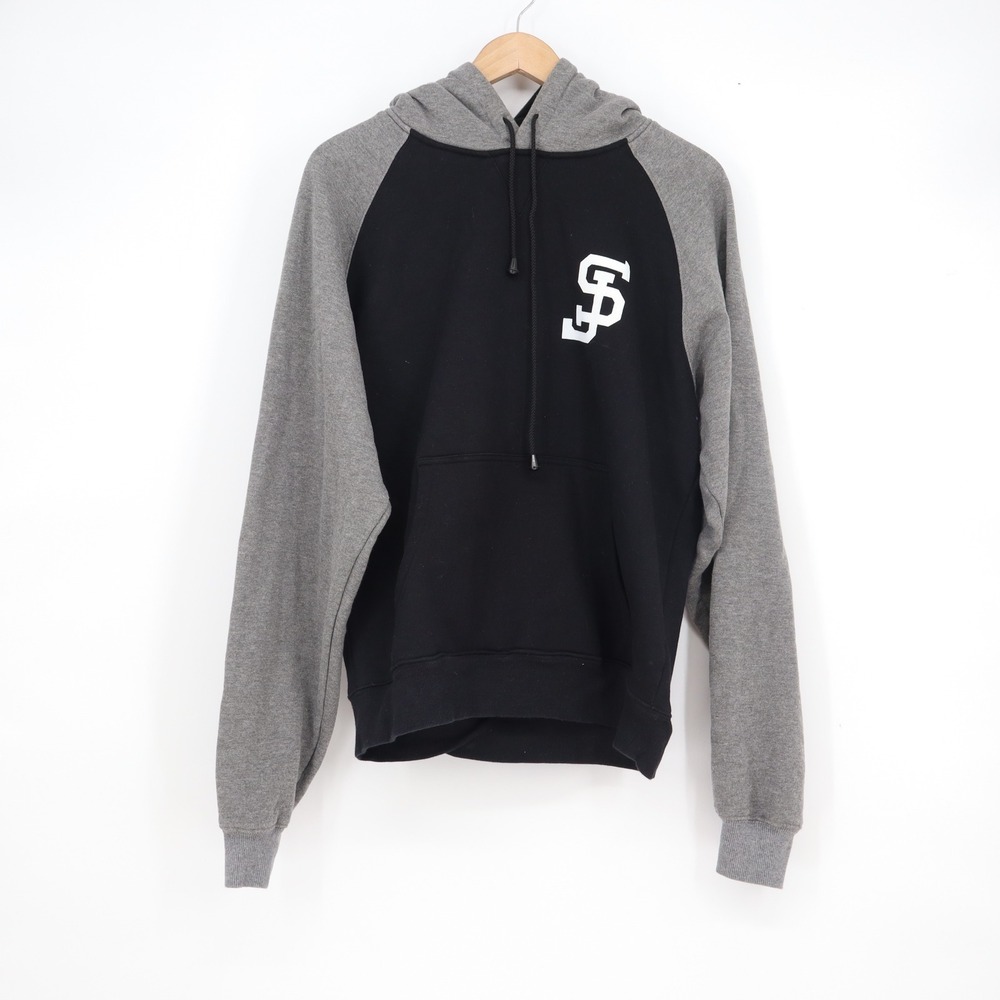 Ifse San Jose Raglan Hoodie Black Grey Graphic Sweatshirt Mens Medium
